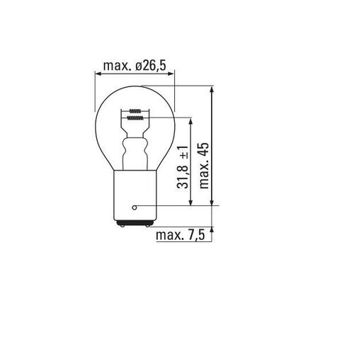 TUNGSRAM 12v BAZ15d GLOBES x10