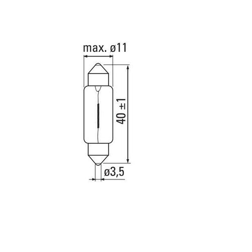 TUNGSRAM 12v SV8,5-8 FESTOON GLOBE x10